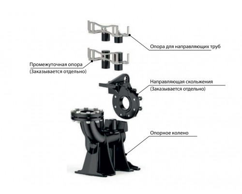 Комплект вертикальных опор MC4 /55 (DN 80) Pedrollo