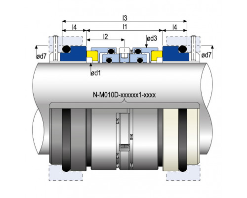 Механическое многопружинное торцевое уплотнение M010D AESSEAL для насосов