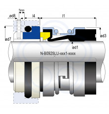 Торцевое сильфонное уплотнение B092SLU AESSEAL для насосов