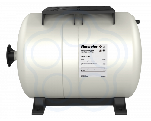 Горизонтальный гидроаккумулятор Renseier RAV-24LH, 1"BSPT ( объем 24 литра)