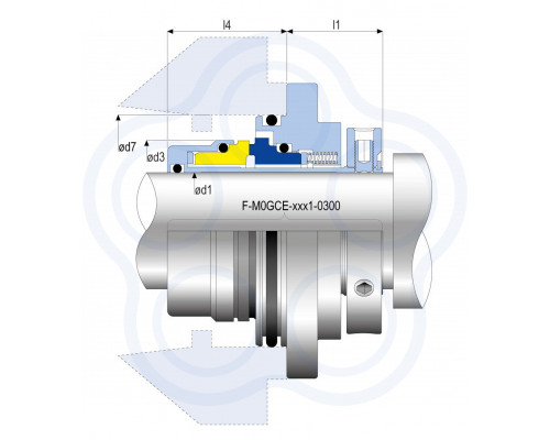 Механическое многопружинное торцевое уплотнение M0GCE 30mm AESSEAL для насосов