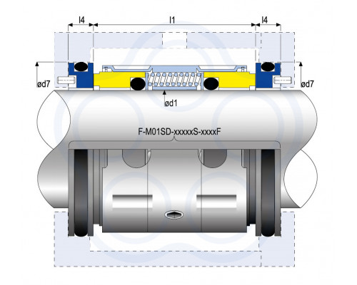 Механическое многопружинное торцевое уплотнение M01SDU AESSEAL для насосов