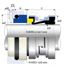 Торцевое сильфонное уплотнение B09SLU AESSEAL для насосов