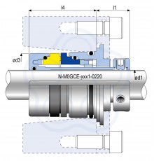 Механическое многопружинное торцевое уплотнение M0GCE 22mm AESSEAL для насосов