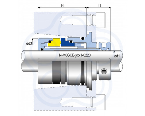 Механическое многопружинное торцевое уплотнение M0GCE 22mm AESSEAL для насосов